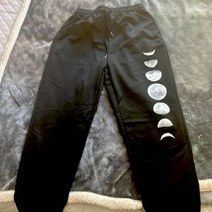 Black sweatpants with moon phase size small